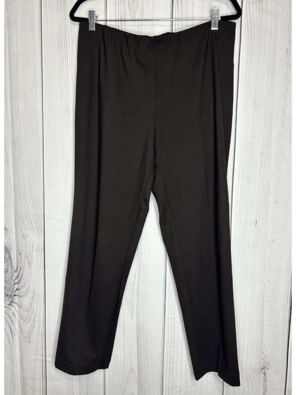 Vintage Koret Black Pleated Pull-On Casual Pants Sz L (32x27) Elastic Waist